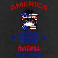 America A Country So Great Even Its Haters Wont Leave 7 Panel Mesh Trucker Snapback Hat