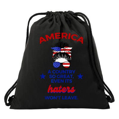 America A Country So Great Even Its Haters Wont Leave Drawstring Bag