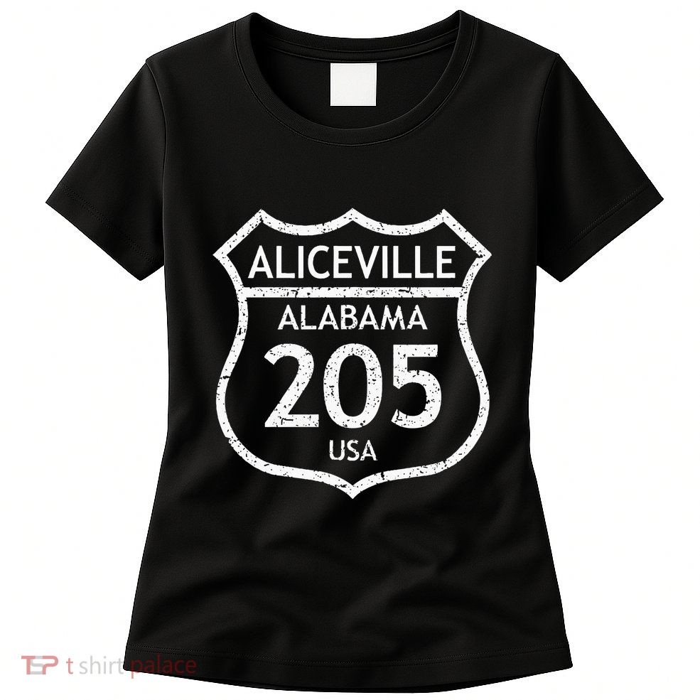 Alabama Area Code 205 Aliceville Al Home State Womens T-Shirt