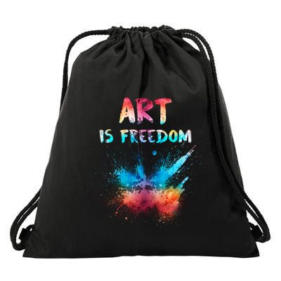 Art Artist Creative Cool Art Watercolor Themed Design Slogan Gift Drawstring Bag