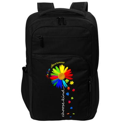 Autism Awareness Choose Kind Sunflower Puzzle Impact Tech Backpack