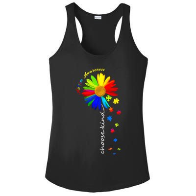 Autism Awareness Choose Kind Sunflower Puzzle Ladies PosiCharge Competitor Racerback Tank