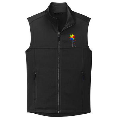 Autism Awareness Choose Kind Sunflower Puzzle Collective Smooth Fleece Vest