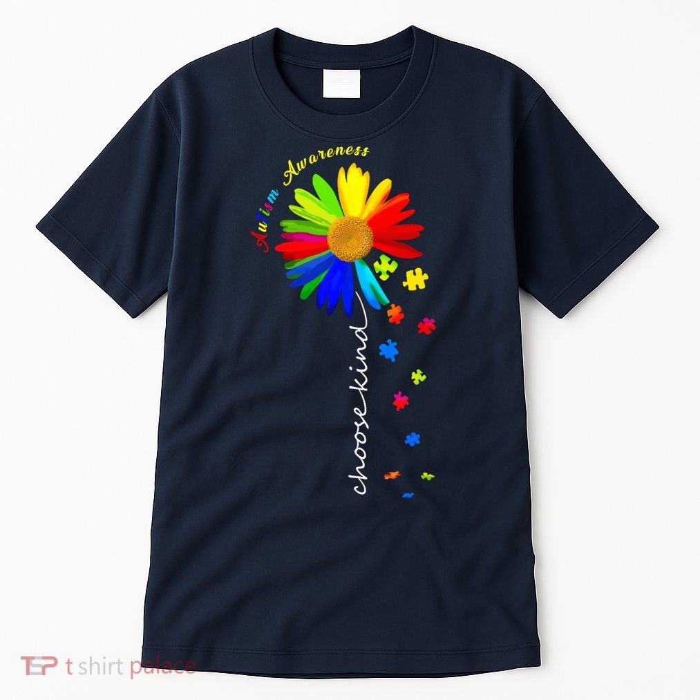 Autism Awareness Choose Kind Sunflower Puzzle Tall T-Shirt