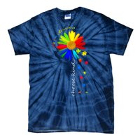 Autism Awareness Choose Kind Sunflower Puzzle Tie-Dye T-Shirt