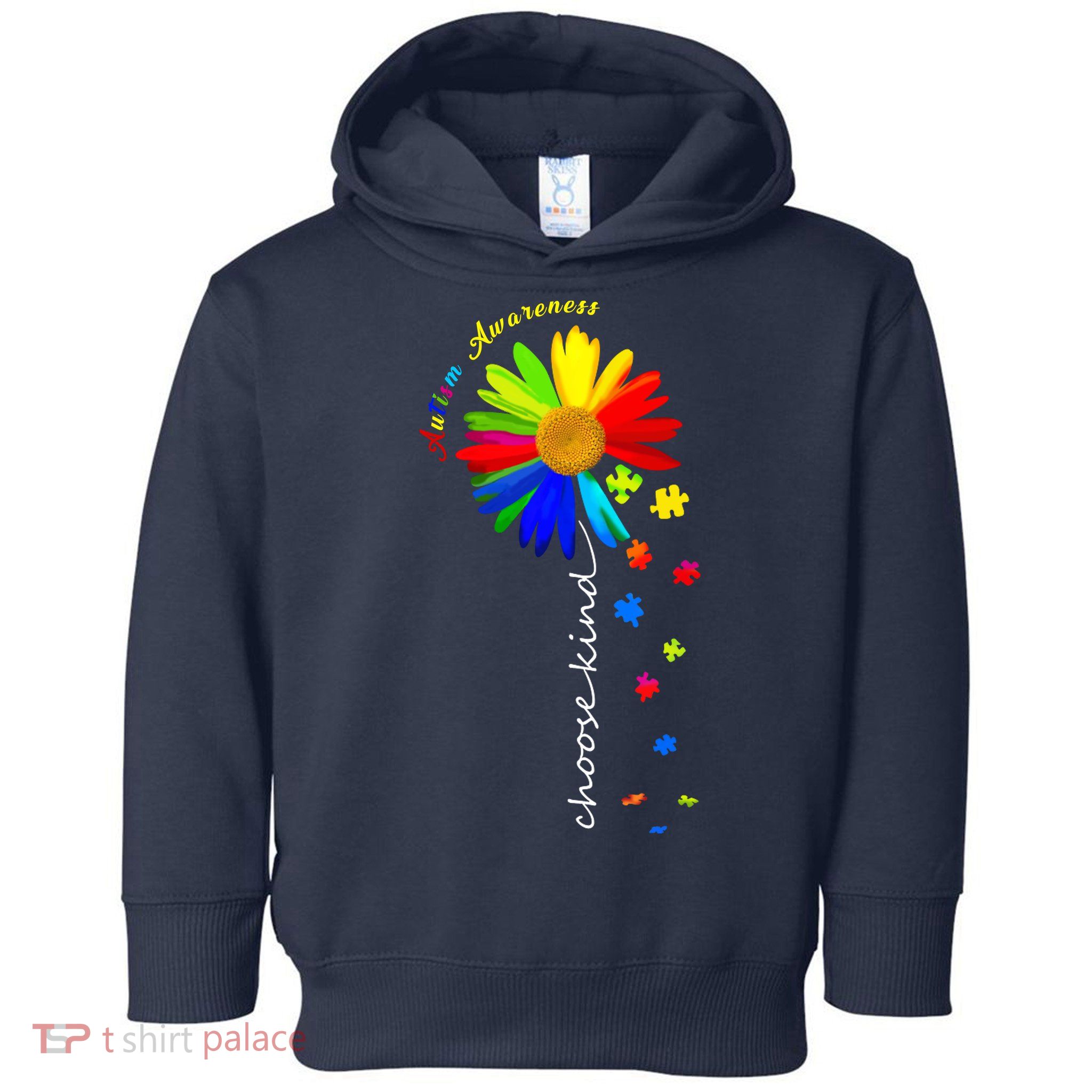 Autism Awareness Choose Kind Sunflower Puzzle Toddler Hoodie