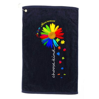 Autism Awareness Choose Kind Sunflower Puzzle Golf Towel