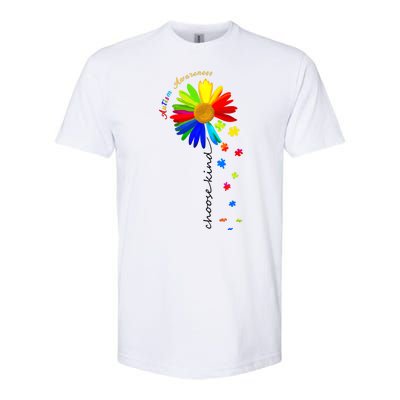 Autism Awareness Choose Kind Sunflower Puzzle Softstyle® CVC T-Shirt