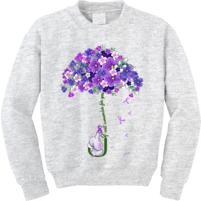 Alzheimer Awareness Cute Elephant I Will Remember For You Kids Sweatshirt