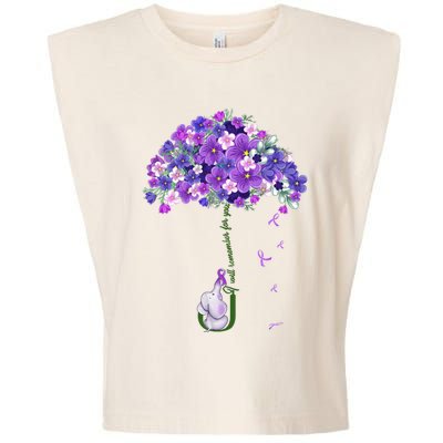 Alzheimer Awareness Cute Elephant I Will Remember For You Garment-Dyed Women's Muscle Tee