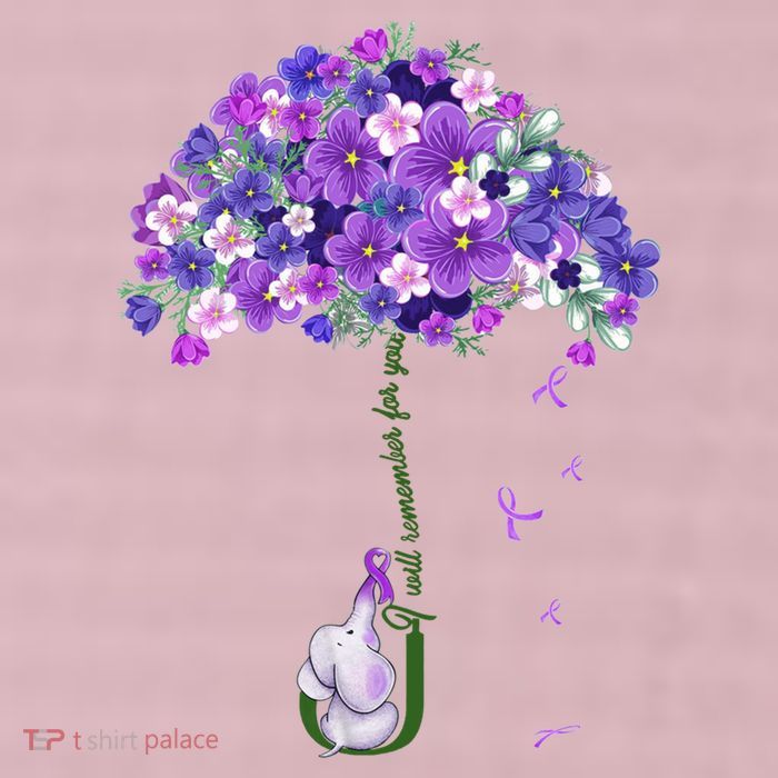 Alzheimer Awareness Cute Elephant I Will Remember For You 25L Jumbo Tote