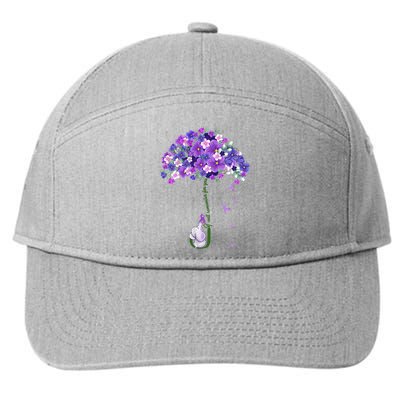 Alzheimer Awareness Cute Elephant I Will Remember For You 7-Panel Snapback Hat