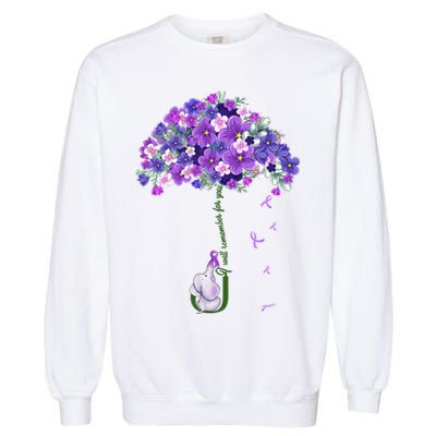 Alzheimer Awareness Cute Elephant I Will Remember For You Garment-Dyed Sweatshirt