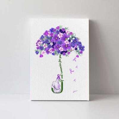 Alzheimer Awareness Cute Elephant I Will Remember For You Canvas