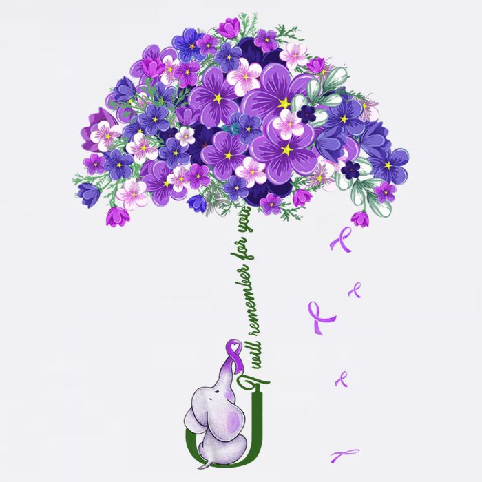 Alzheimer Awareness Cute Elephant I Will Remember For You Magnet