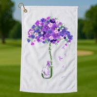 Alzheimer Awareness Cute Elephant I Will Remember For You Golf Towel