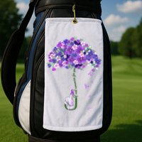 Alzheimer Awareness Cute Elephant I Will Remember For You Golf Towel