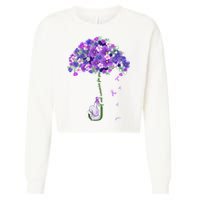 Alzheimer Awareness Cute Elephant I Will Remember For You Cropped Pullover Crew