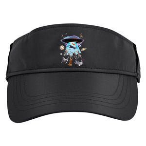 Aliens Abducting Cats Cat Kittens Ufo Saucer Cat Lover Adult Drive Performance Visor