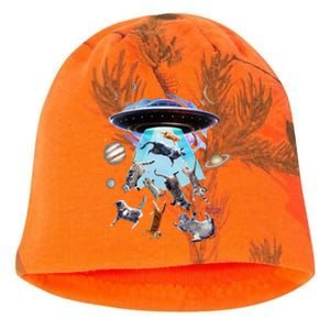 Aliens Abducting Cats Cat Kittens Ufo Saucer Cat Lover Kati - Camo Knit Beanie