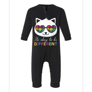 Autism Awareness Cat Warrior It's Ok To Be Different Infant Fleece One Piece