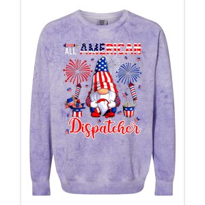 All American Costume Dispatcher 4th Of July Job Team Colorblast Crewneck Sweatshirt