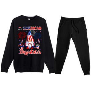 All American Costume Dispatcher 4th Of July Job Team Premium Crewneck Sweatsuit Set