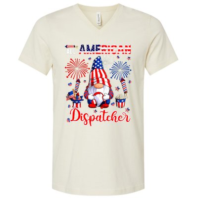 All American Costume Dispatcher 4th Of July Job Team V-Neck T-Shirt