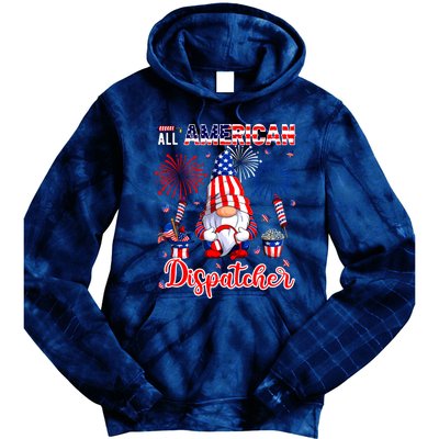 All American Costume Dispatcher 4th Of July Job Team Tie Dye Hoodie