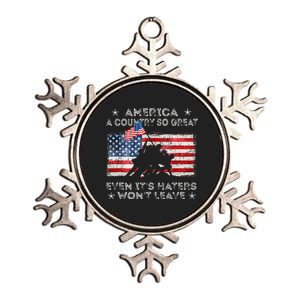 America A Country So Great Even Its Haters Wont Leave Metallic Star Ornament