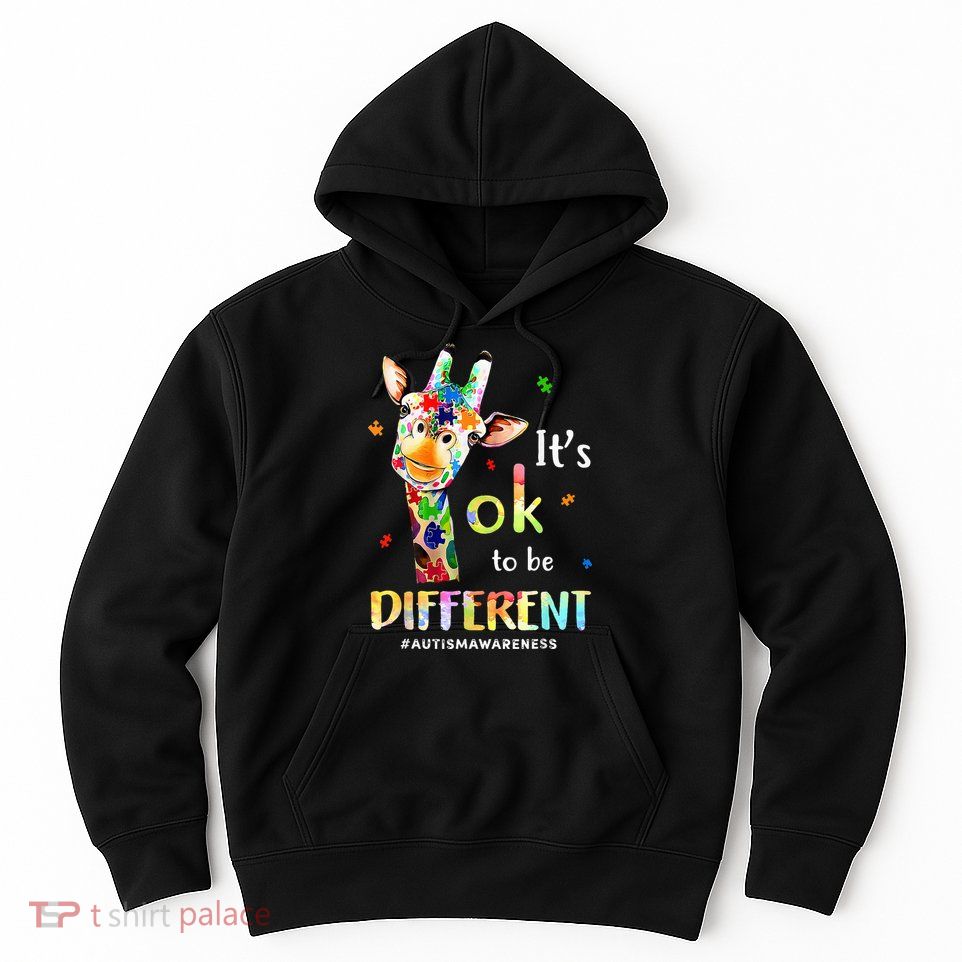 Autism Awareness Cute Giraffe Animal Its Ok To Be Different Hoodie