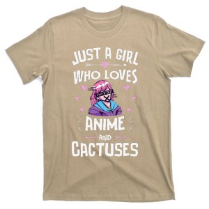 Anime And Cactuses Gift Forn Girls T-Shirt