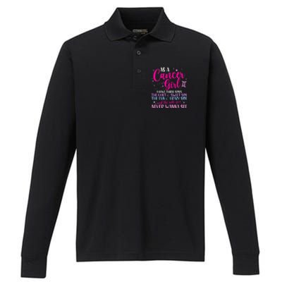 As A Cancer Girl I Have Three Sides Astrology Zodiac Sign Performance Long Sleeve Polo