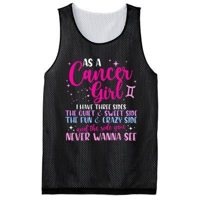 As A Cancer Girl I Have Three Sides Astrology Zodiac Sign Mesh Reversible Basketball Jersey Tank