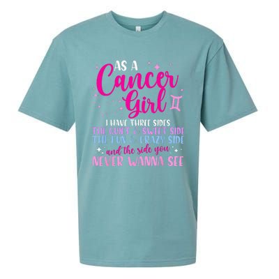 As A Cancer Girl I Have Three Sides Astrology Zodiac Sign Sueded Cloud Jersey T-Shirt