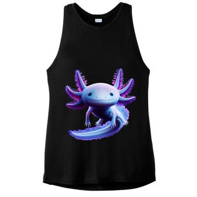 Axolotl Anime Cute Axolotl Ladies PosiCharge Tri-Blend Wicking Tank