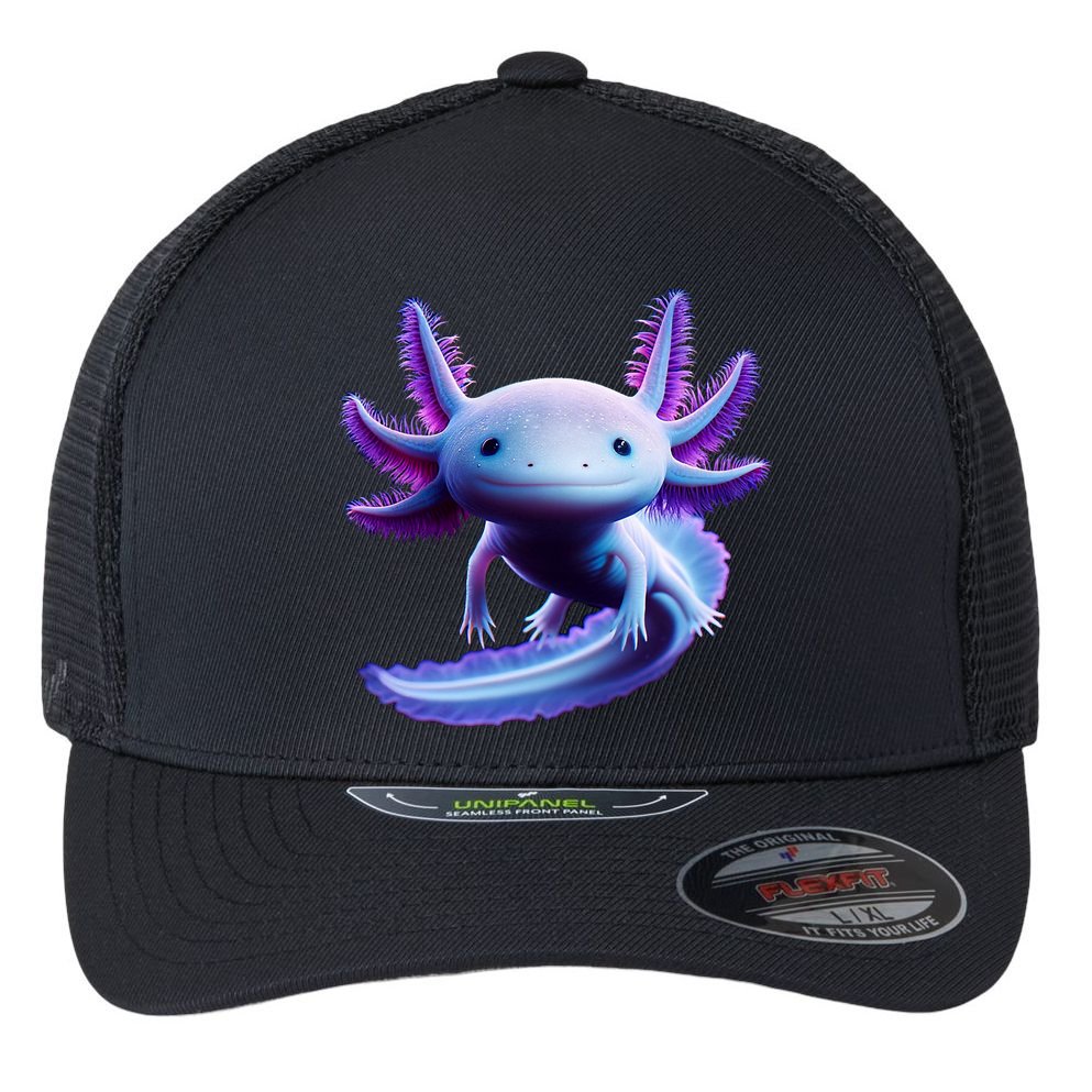 Axolotl Anime Cute Axolotl Flexfit Unipanel Trucker Cap