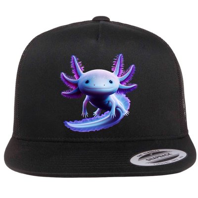 Axolotl Anime Cute Axolotl Flat Bill Trucker Hat