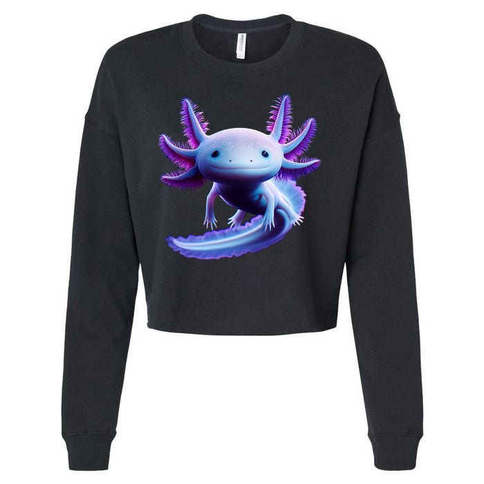 Axolotl Anime Cute Axolotl Cropped Pullover Crew