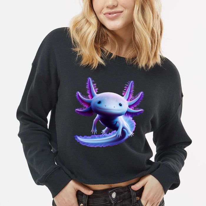 Axolotl Anime Cute Axolotl Cropped Pullover Crew