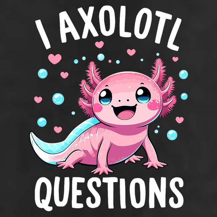 Axolotl Anime Cute Kawaii I Axolotl Questions 7 Panel Mesh Trucker Snapback Hat