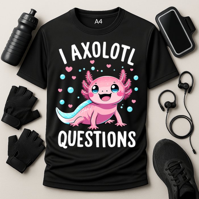 Axolotl Anime Cute Kawaii I Axolotl Questions Cooling Performance Crew T-Shirt