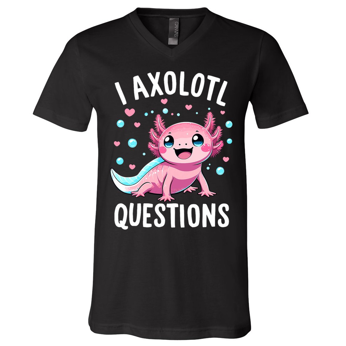 Axolotl Anime Cute Kawaii I Axolotl Questions V-Neck T-Shirt