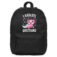 Axolotl Anime Cute Kawaii I Axolotl Questions 16 in Basic Backpack
