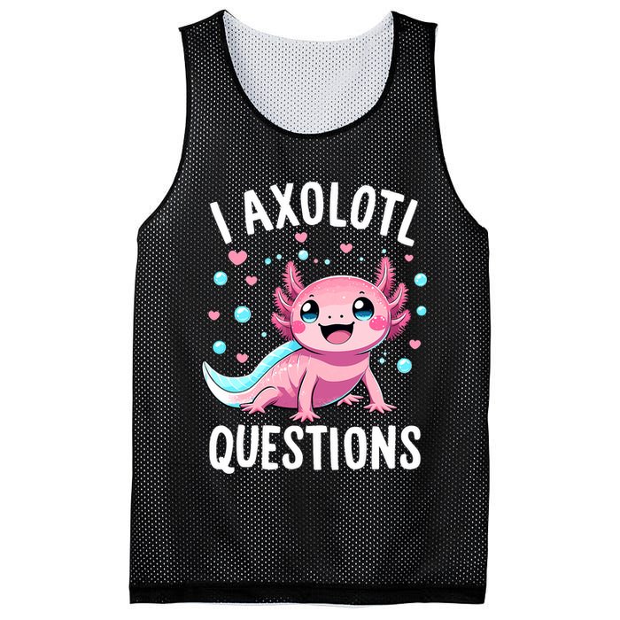 Axolotl Anime Cute Kawaii I Axolotl Questions Mesh Reversible Basketball Jersey Tank