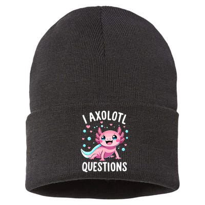 Axolotl Anime Cute Kawaii I Axolotl Questions Sustainable Knit Beanie