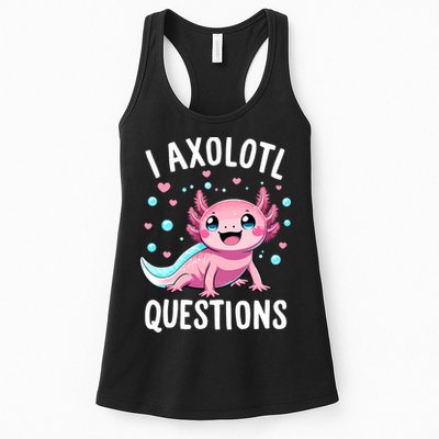 Axolotl Anime Cute Kawaii I Axolotl Questions Womens Tank Top