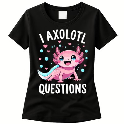 Axolotl Anime Cute Kawaii I Axolotl Questions Womens T-Shirt