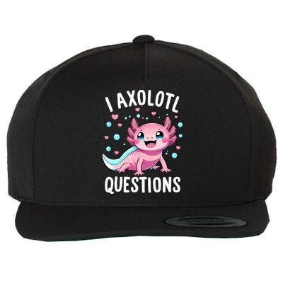 Axolotl Anime Cute Kawaii I Axolotl Questions Wool Snapback Cap