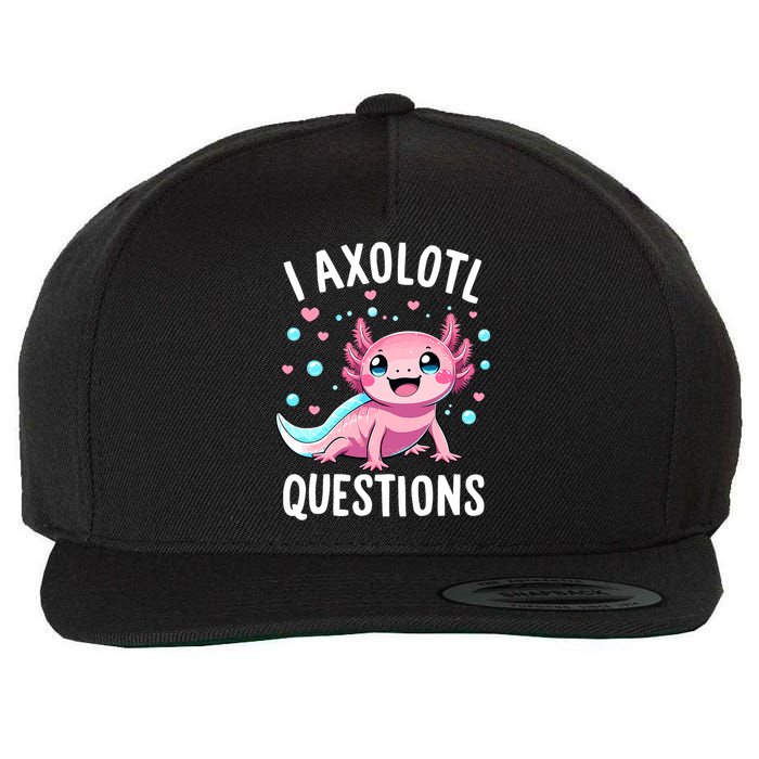 Axolotl Anime Cute Kawaii I Axolotl Questions Wool Snapback Cap